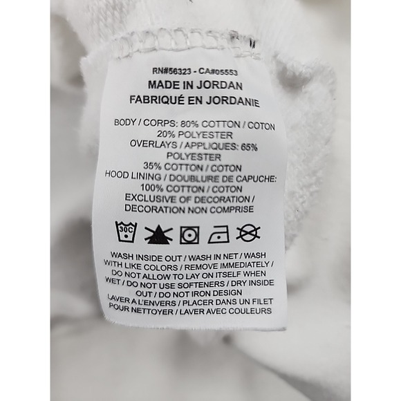 Nike Air‎ Hoodie Mens L  White Embroidered Logo Swoosh Mesh Embroidered Jordan - Picture 9 of 9
